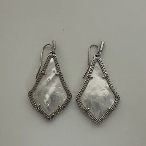 Kendra Scott Silver and White Drop Earrings